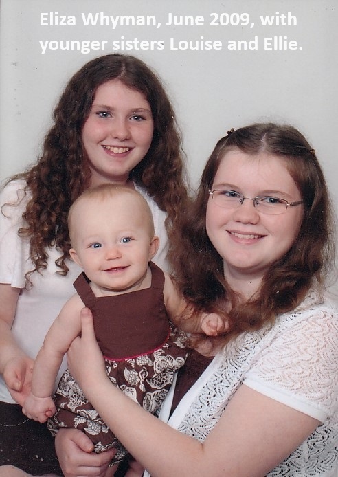 Eliza June 2009, with sisters