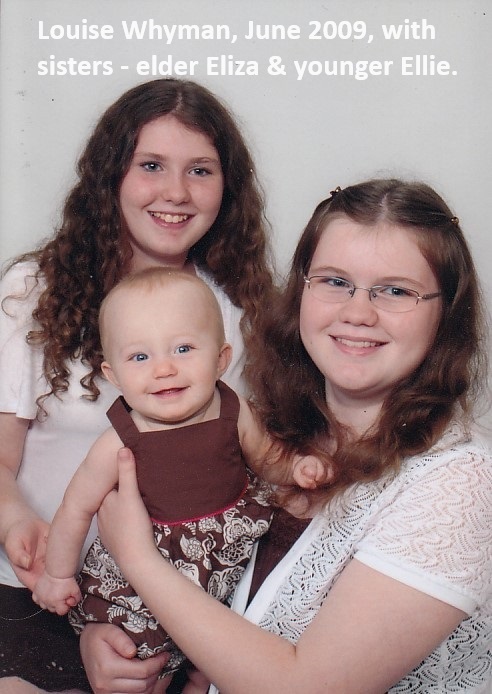 Louise June 2009, with sisters